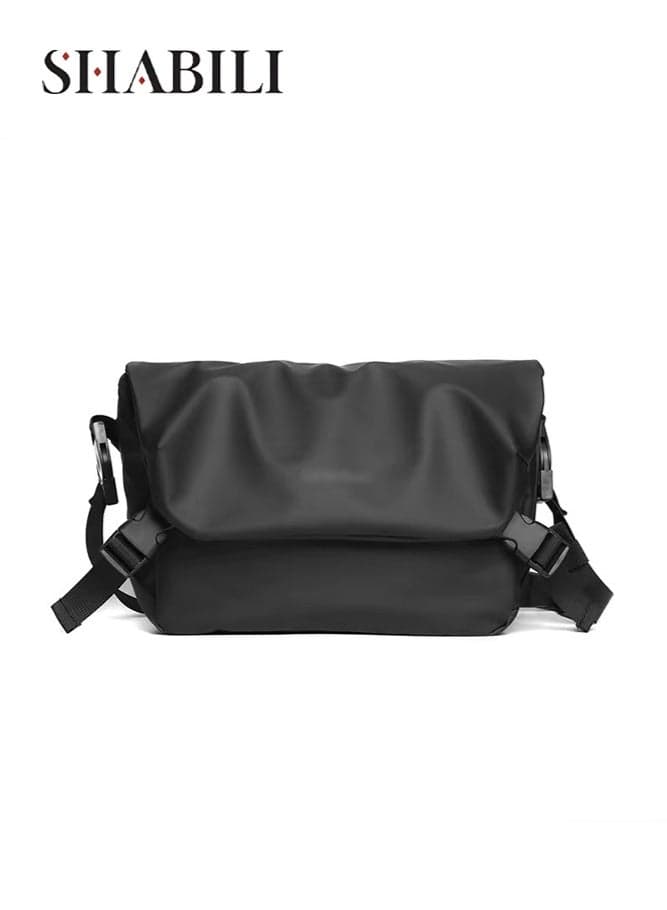 Men's Shoulder Bag, Large Capacity Gents Bag Sling Bag Side Bag Satchel Bag Crossbody Bag, Water Resistant Crossbody for Office Commute School Travel Outdoor Cycling(Black)