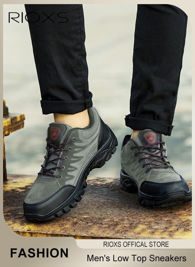 Low Top Sneaker For Men, Men's Waterproof Hiking Shoes, Lightweight Anti Slip Trekking Trails Shoe, Breathable Outdoor Ankle Boots, Running Sneakers For Men, Athletic Shoes Running Walking Gym Shoes, Gift For Daddy Grandfather Boyfriend Husband