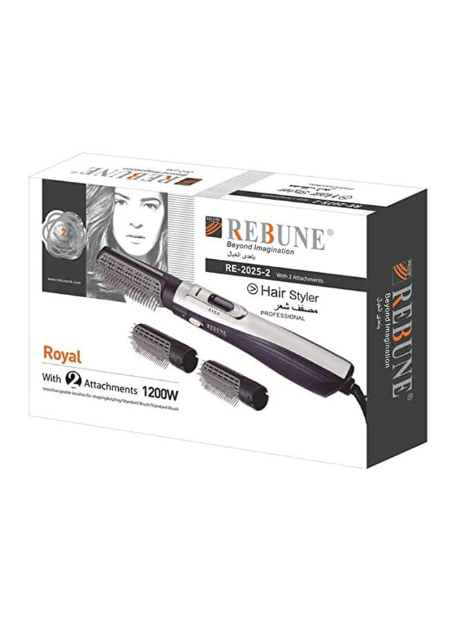 2-Piece Electric Hair Dryer Black/Grey/Blue