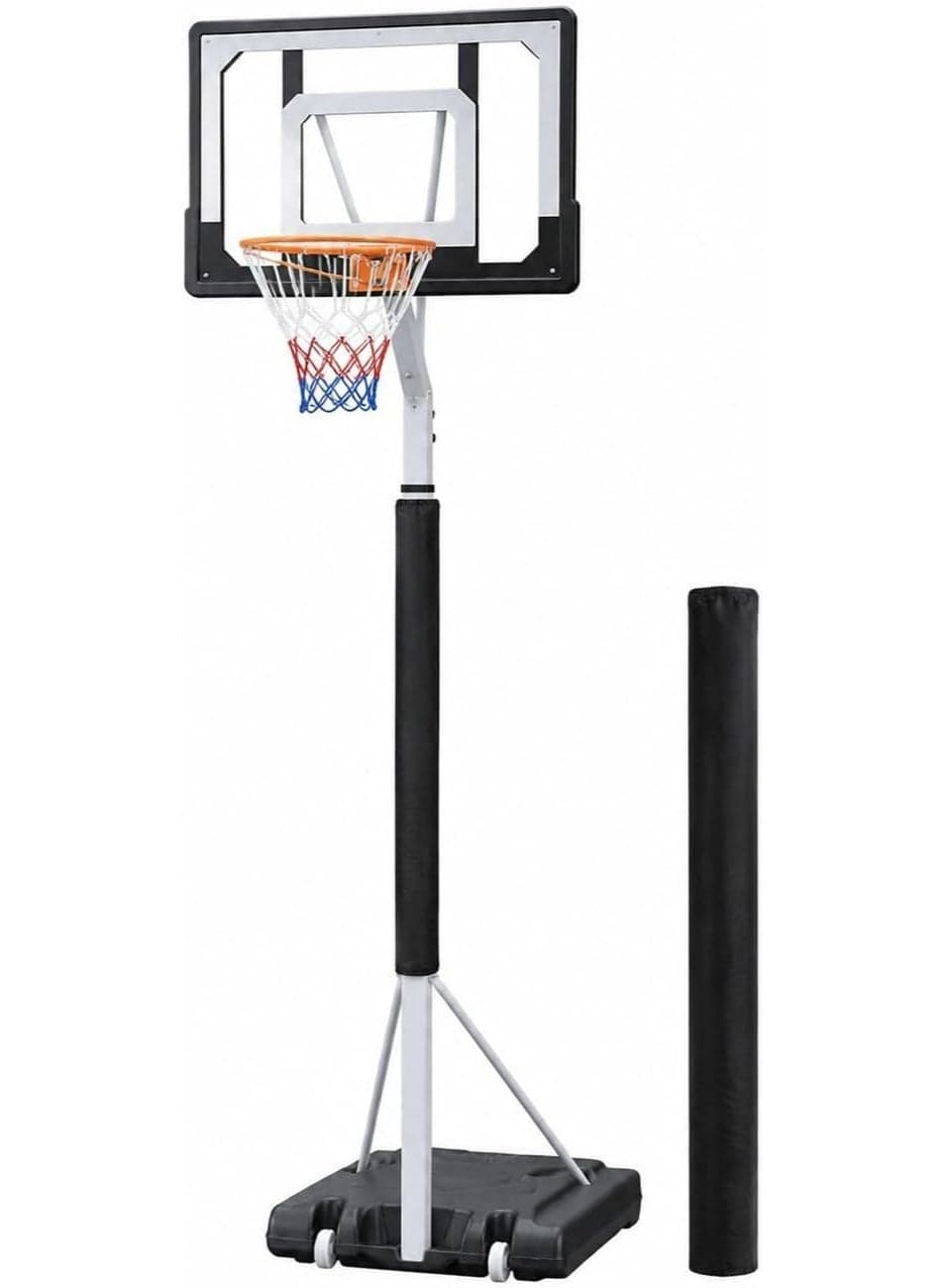 Portable Height-Adjustable Basketball Hoop Assembles, Adjustable Outdoor Indoor Basketball Hoop Goal System Stand with Wheels for Adults and Kids