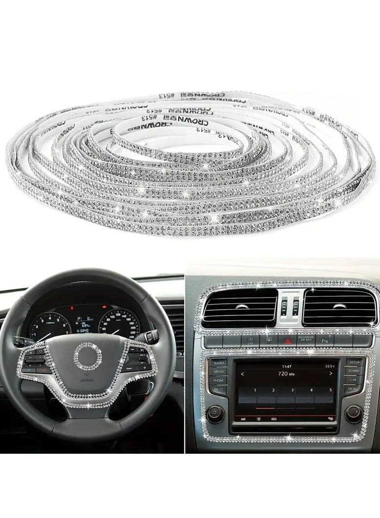 5 Meters Car Water Drill Decoration Stickers – Sparkling DIY Adhesive Stickers, Ideal for Cars, Clothes, Shoes, Crafts, and Personalizing Accessories