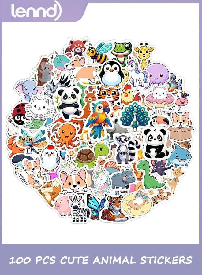 100 PCS Water Animal Stickers for Kids,Waterproof Vinyl Animal Stickers for Kids,Skateboard,Laptop Stickers for Girls Boys Classroom Prizes