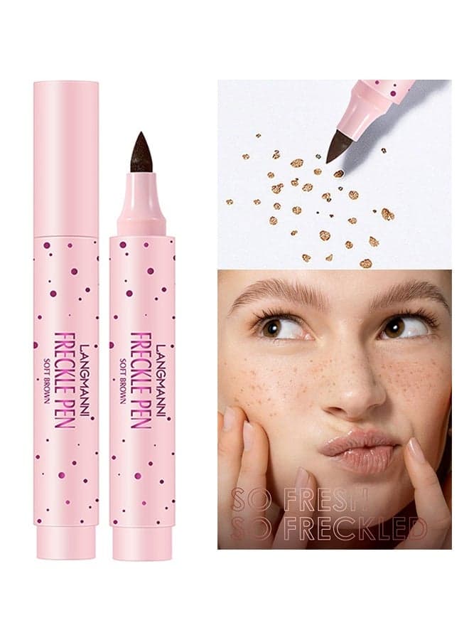 Freckle Pen Natural Easy To Color Freckles Pen Waterproof & Long Lasting Soft Freckles For Face Tint Freckle Makeup Tool For Women (Soft Brown) 2.5ml