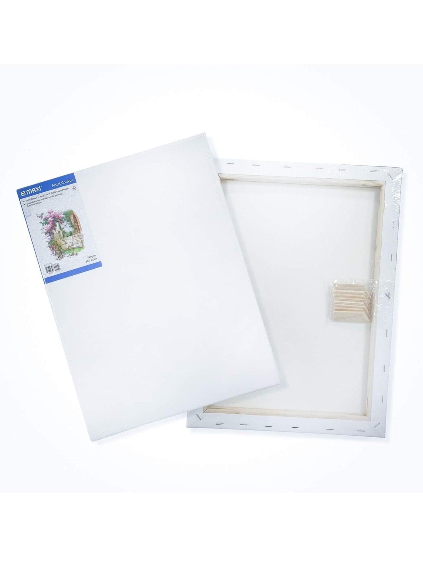 1-Piece Stretched Painting Canvas Board 30x40cm A3 Size White