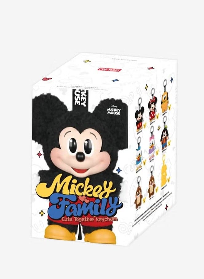 Mickey Family Cute Together Keychain Series Figures Blind Box, Mickey Blind Box Figures, Random Design Action Figures Collectible Toys Home Decorations, Single Box