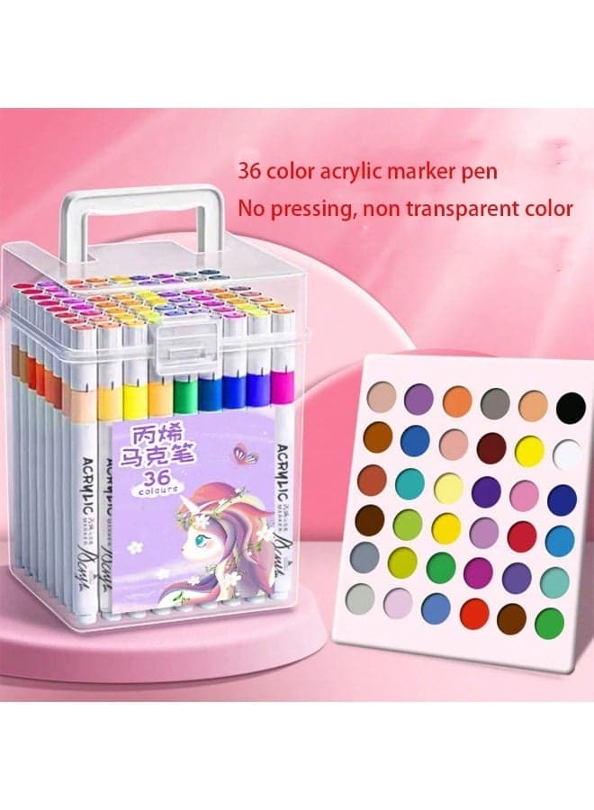Children’s Acrylic Painting Marker Set – Assorted Colors, Waterproof, Opaque Coloring Markers, Stackable, Quick-Drying, Hand-Painted, Ideal for Kindergarten Learning Supplies