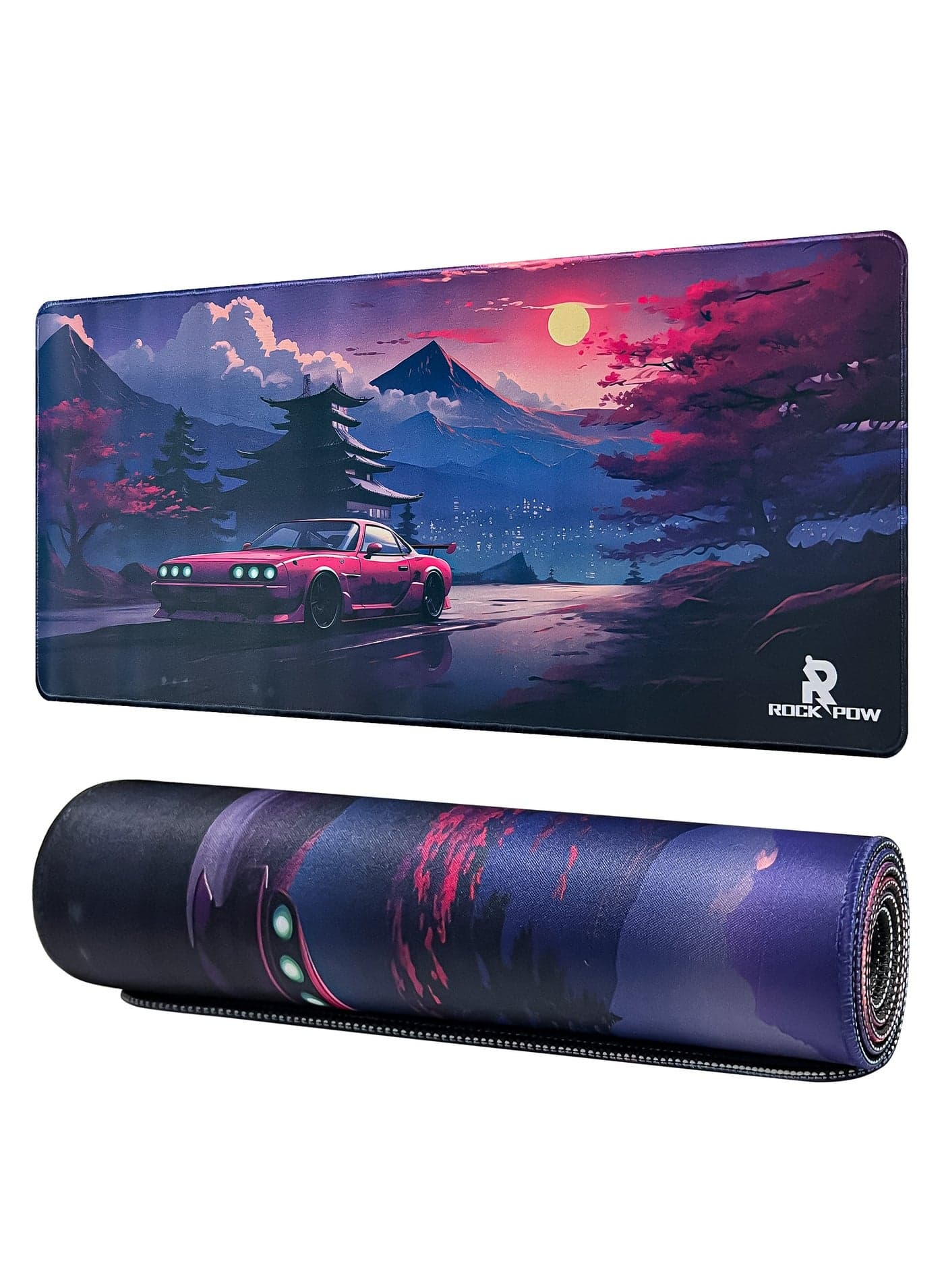 ROCK POW Large Gaming Mouse Pad with Anti-Slip Surface, 800x300x3mm,Thicker Rubber Base Gaming Mousepad with Stitched Edges Design for mouse and keyboard,gaming home and working office