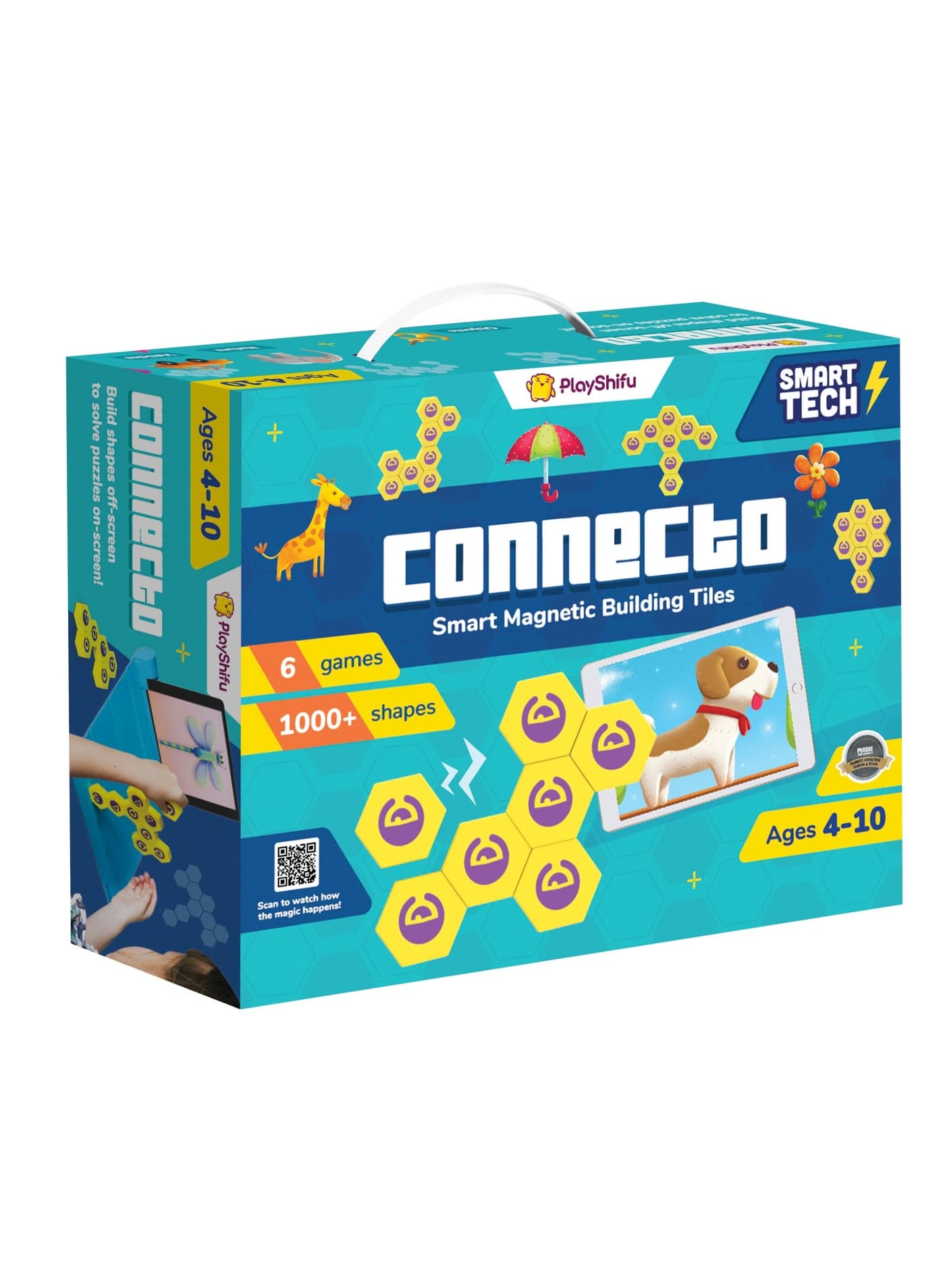 PlayShifu Plugo Link (Kit + App) : Smart Magnetic Tiles + Building Toy With Puzzles For Kids Age 4 To 10, Stem Learning And Birthday Gifts For Boys & Girls (Connecto)