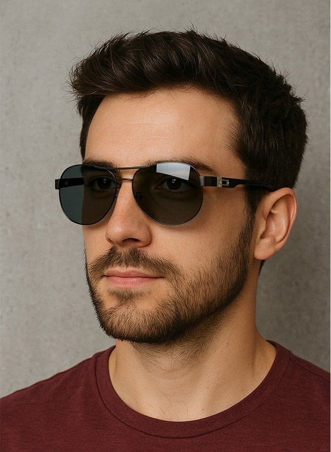 Men Metal Sunglasses Eyewear UV 400 Protection for Driving and Travelling, Birthday Gift Full Rim