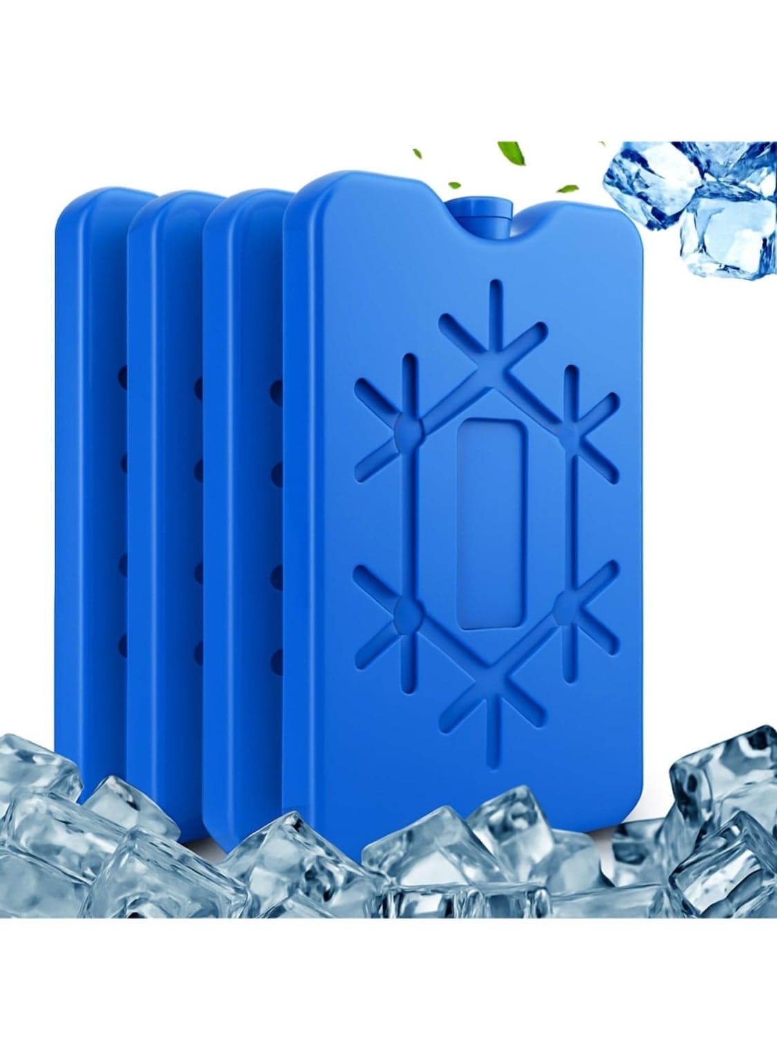 4-Pack Lunch Box Ice Pack, Reusable Slim Freezer Bag for Refrigeration, Cooler Bag for Work, School, Picnic or Camping Keeps Food Fresh Lightweight Design for Easy Portability