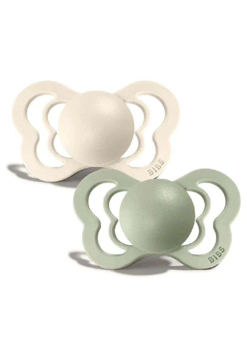 BIBS Baby Silicone Thumb Type Pacifier Set of 2 Vory/Sage