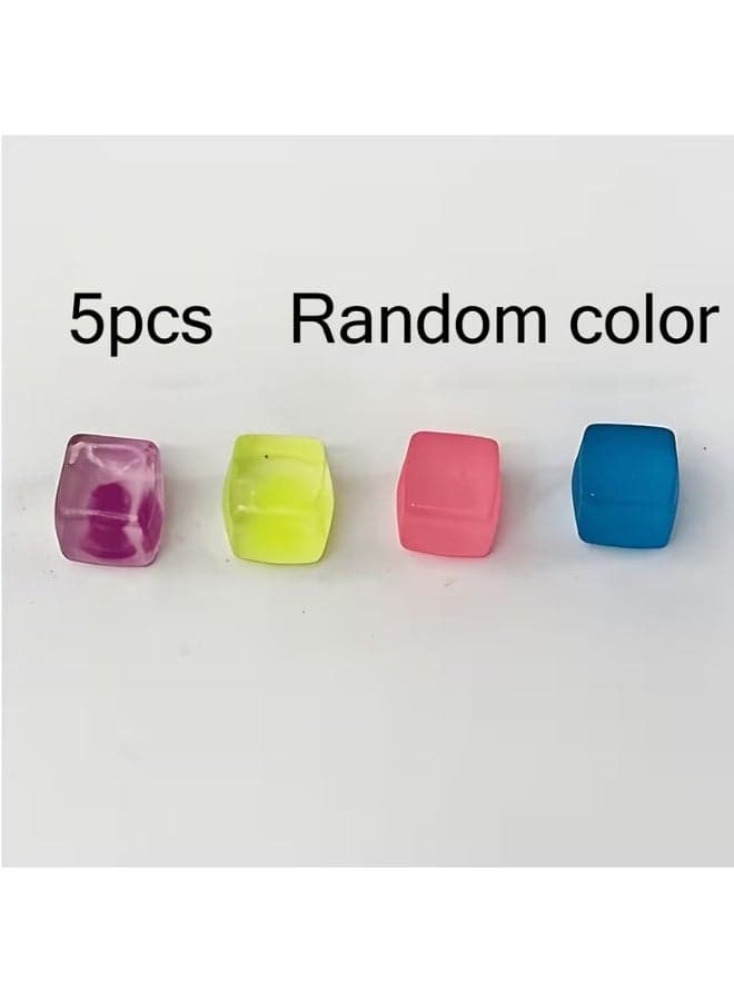 5pcs Colorful and Fun Frosted Ice Block Squeezing squishy Toys. Their Appearance Is Similar to Ice Cubes. These Unique and Interesting Stretchable Toys Are Soft Sensory Toys, Perfect for Classroom Rewards and Ideal Holiday Gifts.