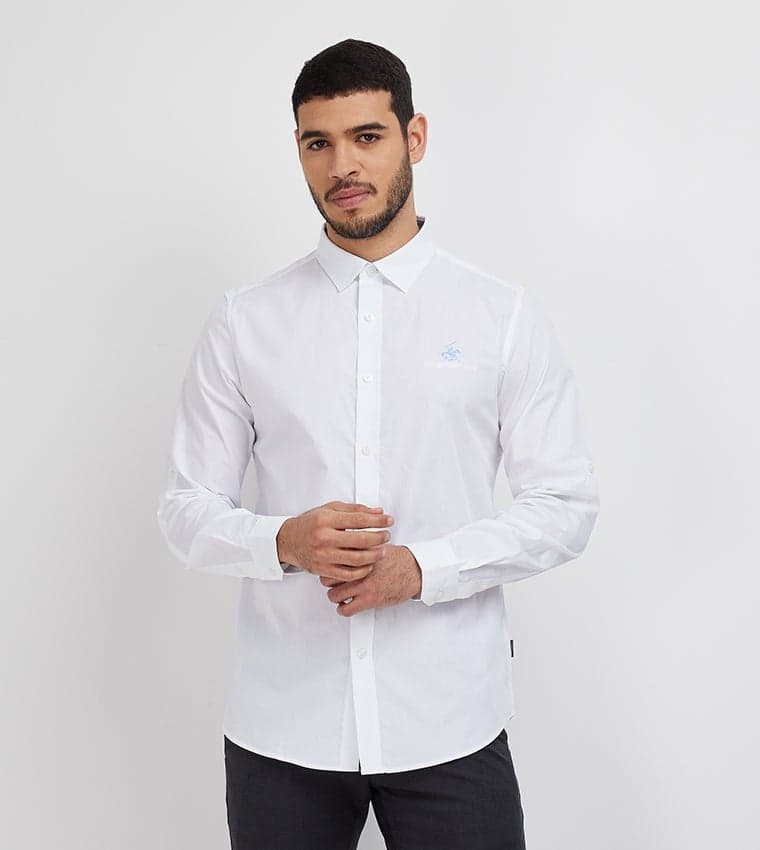 Logo Embroidered Long Sleeves Shirt