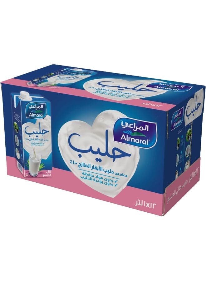 Almarai Fat Free Uht Milk, 12 Pack X 1 Litre