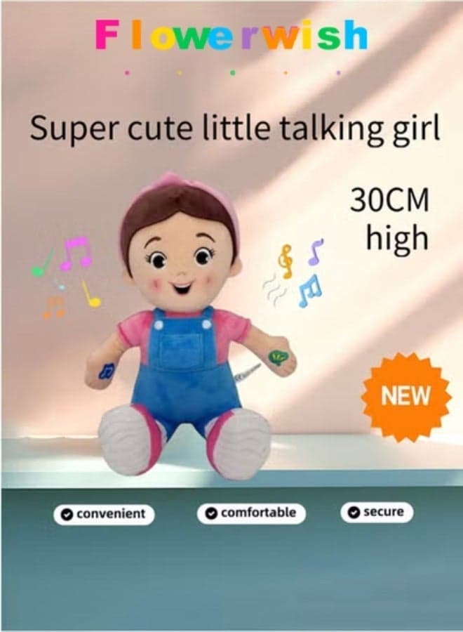 Ms. Rachel Speak & Sing Doll, 30CM Tall Interactive Toy with 4 Songs & 9+ Phrases, Rachel Plush Toy Soft Stuffed Plush Dolls for Kids, Learning Educational Toys for Toddler Ages 6 Months to 3+ Years