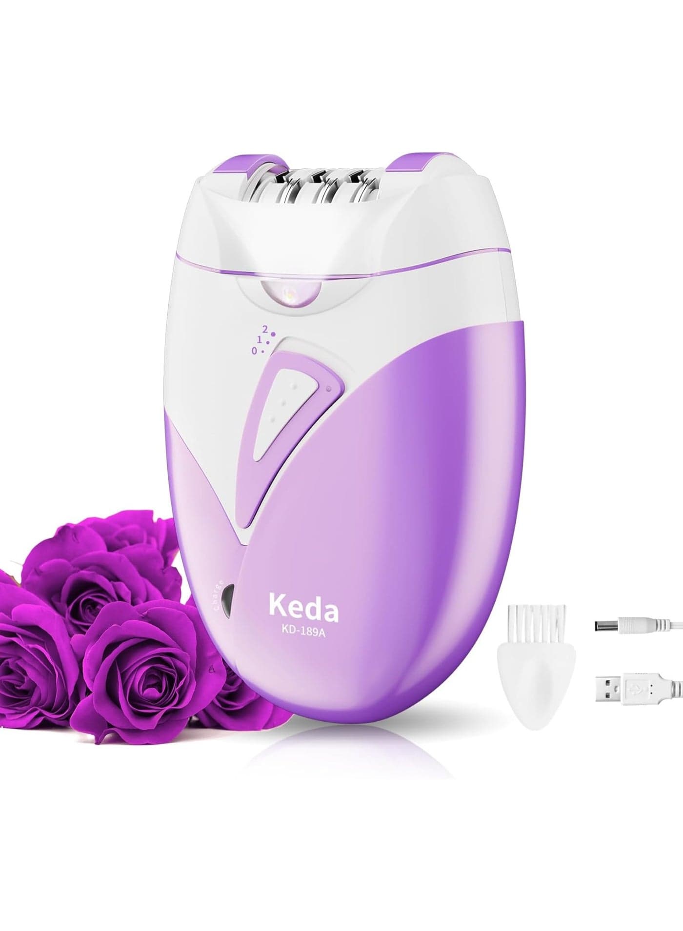Ladies Hair Removal Machine, Electric Hair Remover for Women, Facial Epilator Shaver Trimmer Shaving Machine on Bikini, Face, Legs, Arms (Purple)