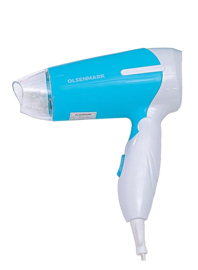 Hair Dryer 850W With 2 Speed Control, Foldable Handle, Over Heat Protection OMH4101 Sky Blue/White
