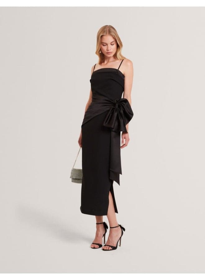 TAILORED SLEEVELESS DRESS WITH SATIN