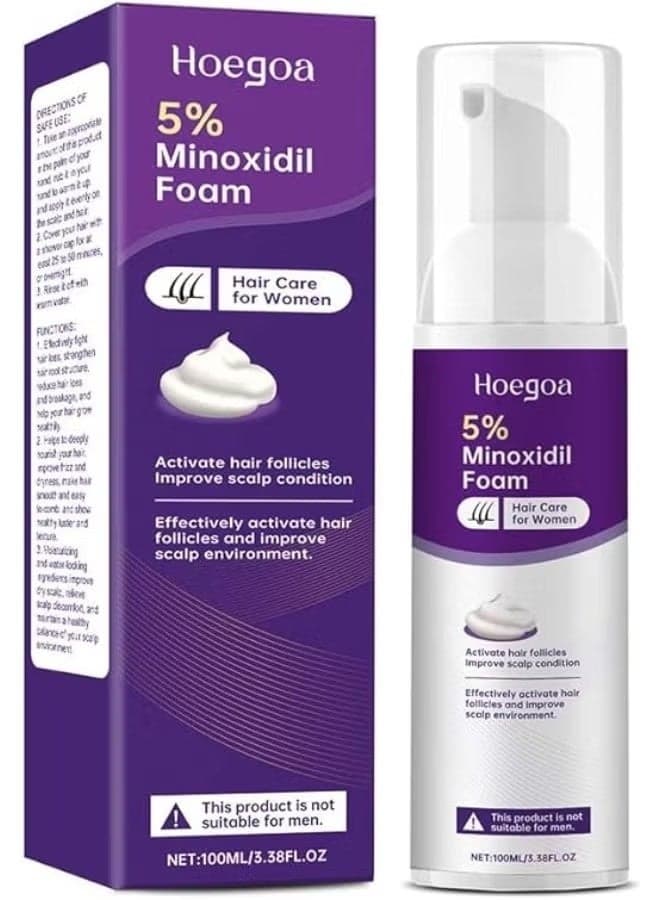5% Minoxidil Foam for Women Hair Growth Foam, Rosemary Hair Care Suitable for Hair Thinning Receding Hairline 100ml/3.38fl oz