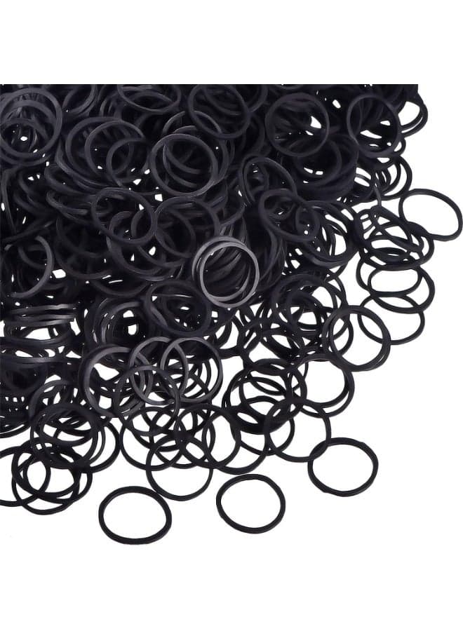 600pcs Black Rubber Hair Bands