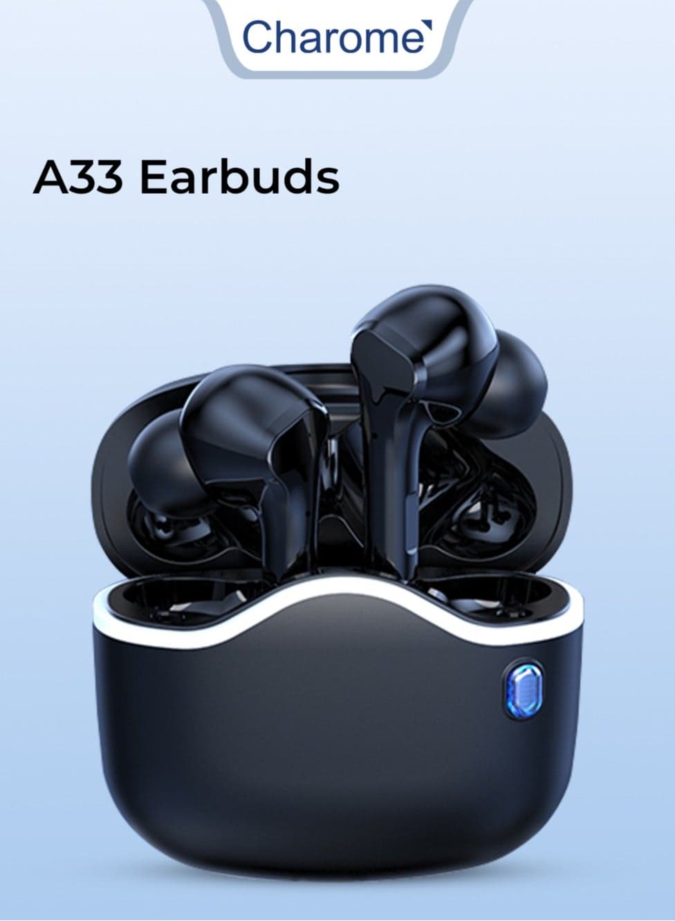A33 Freedom Wireless Bluetooth Earbuds, High-Fidelity Sound, Ergonomic Design, Long Battery Life, and Built-in Microphone -Black