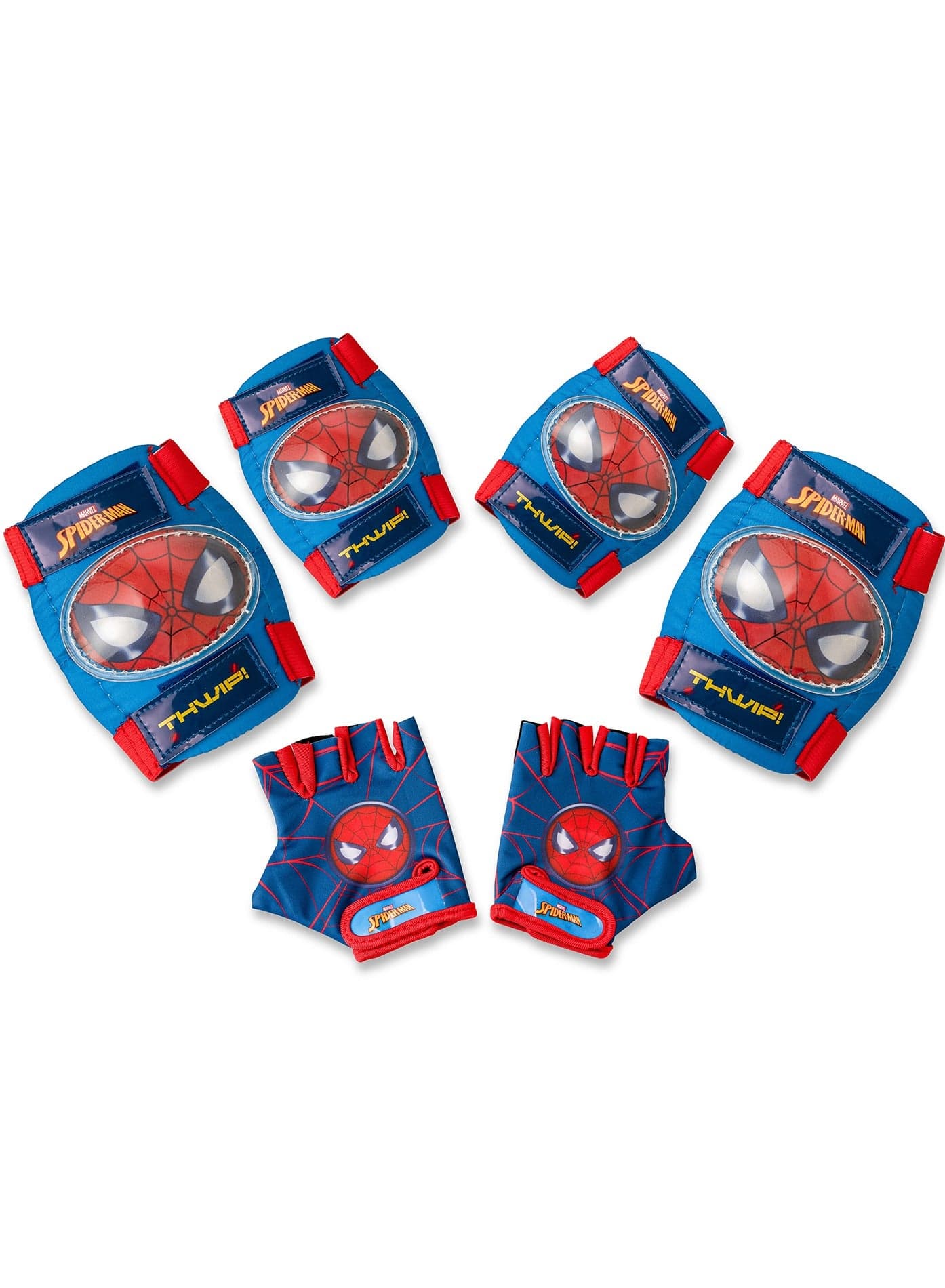 Spartan SpiderMan 6Piece Protective Set M Knee Pads, Elbow Pads & Gloves | Foam Cushion with Slide Caps | Adjustable Velcro Straps | Lightweight Breathable Fabric | Youth Size M (812 Yrs) SP9128
