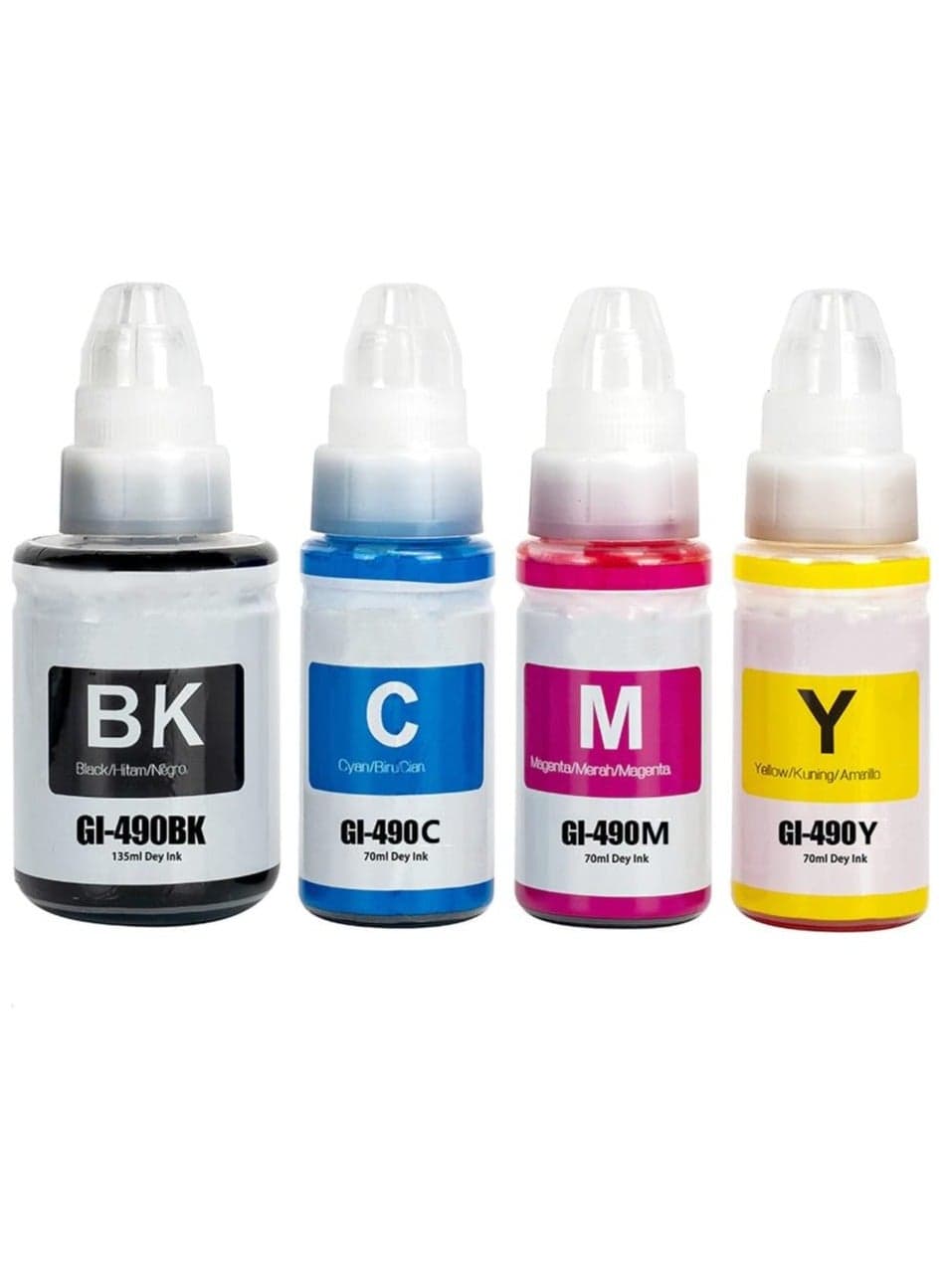 Ink Compatible with CANON Printer for PIXMA G3400, G2400, G1400, G4400, G4410, G3410, G2410, G1410, G3411, G2411, G1411, G4411(4-Pack Black Cyan Magenta Yellow)