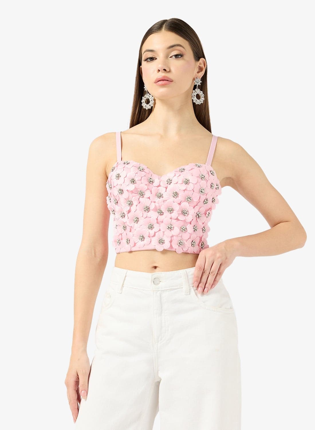 Corset With 3D Floral Detail