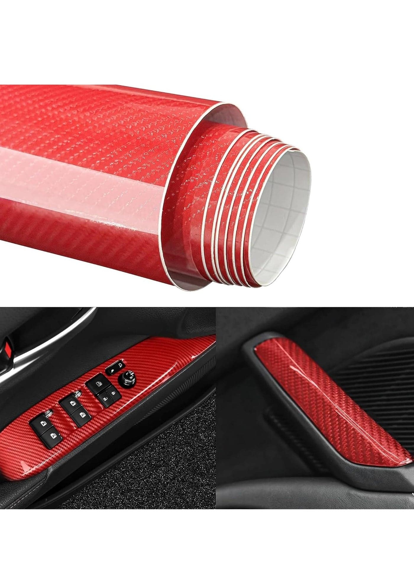 6D Carbon Fiber Sticker Self adhesive Waterproof Wrapping Protective Film for Car Vehicle and Laptop 30 x 150CM