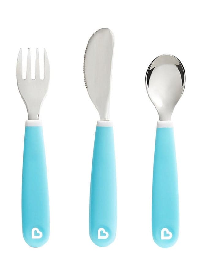 Splash Toddler Cutlery Set Fork, Knife & Spoon, Blue