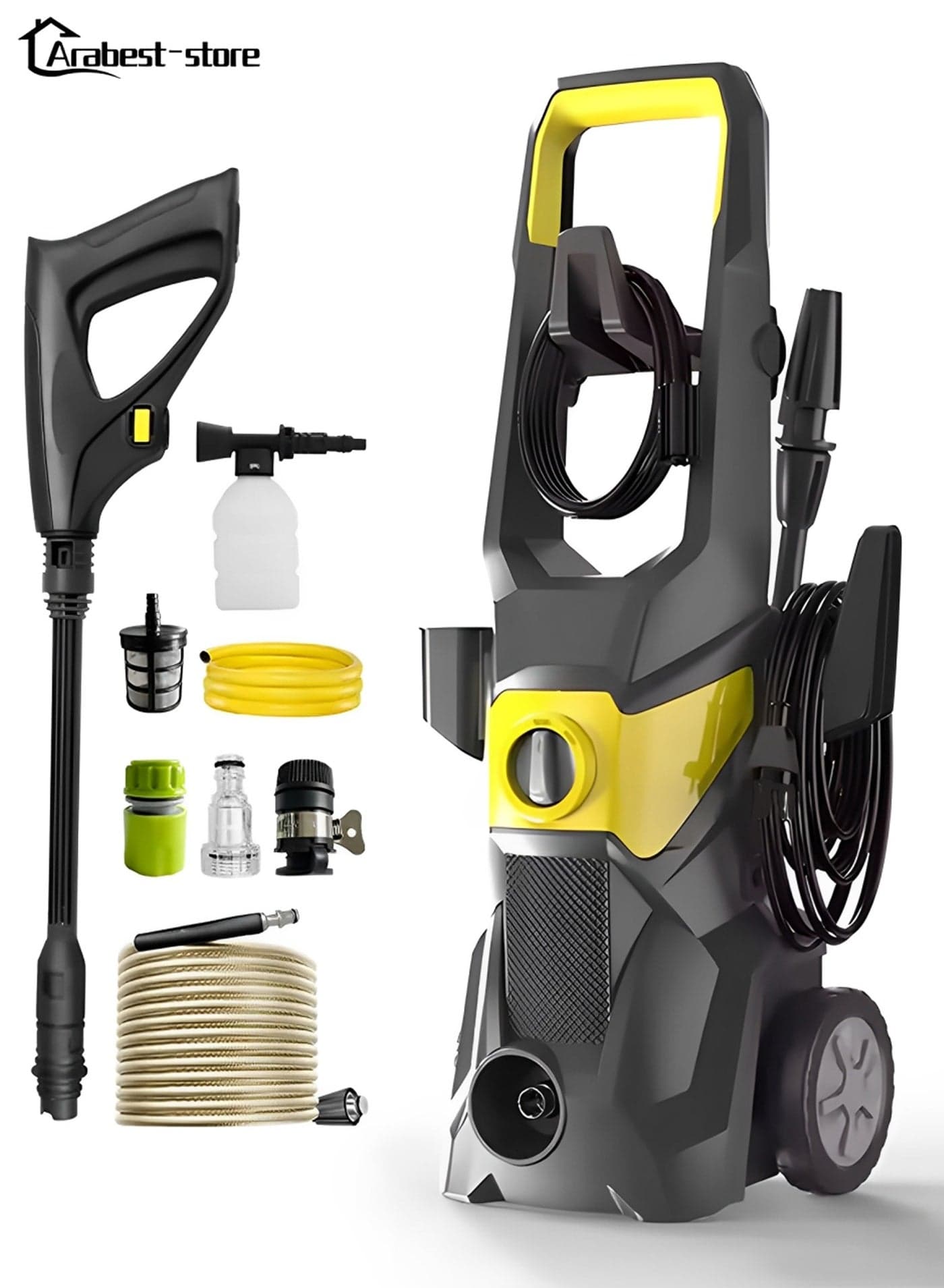 2400W 280Bar Electric Portable Pressure Washer - High Power Corded Cleaner for Car, Garden, Patio & Outdoor Surfaces Cleaning