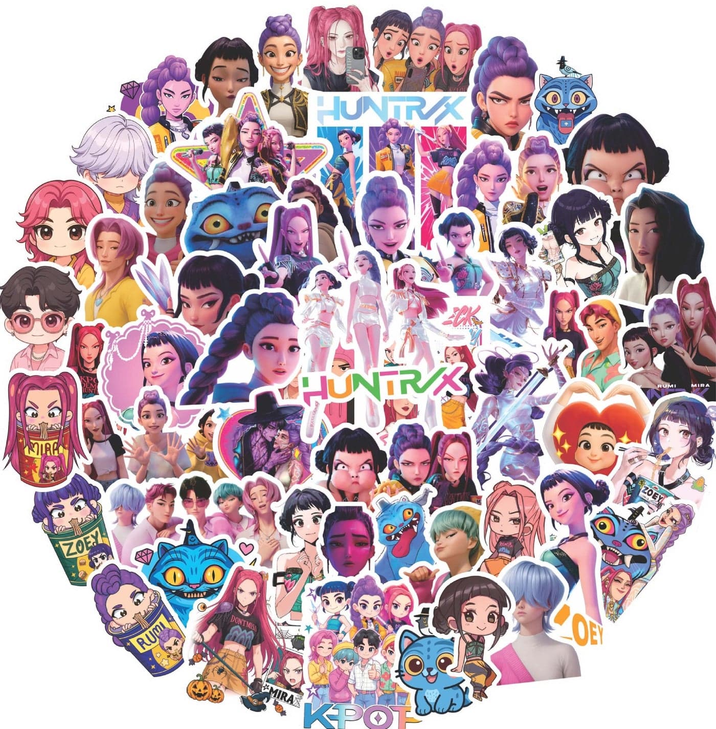 84-piece set of "Demon Queen" girl group stickers, K-pop Sajaboys related accessories, hand-written notebook stickers for decoration, tablet cartoon stickers