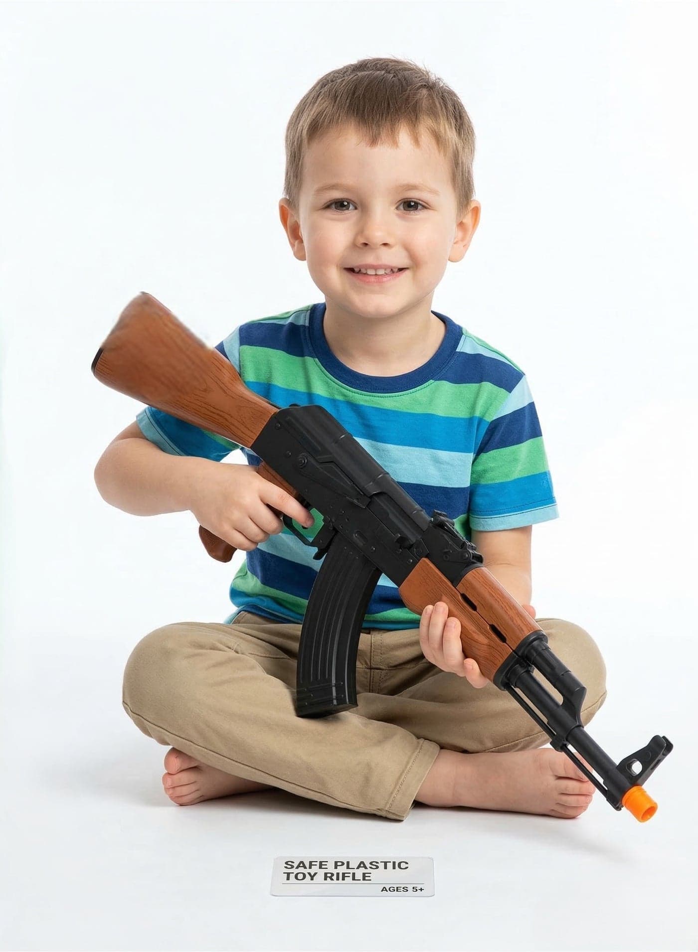 Electricomotion Toy Gun, Toy Gun Soft Bullets Education Toy, Classic Style Toy Blaster with Soft Foam Darts - Safe Indoor and Outdoor Play Rifle for Kids - Brown and Black