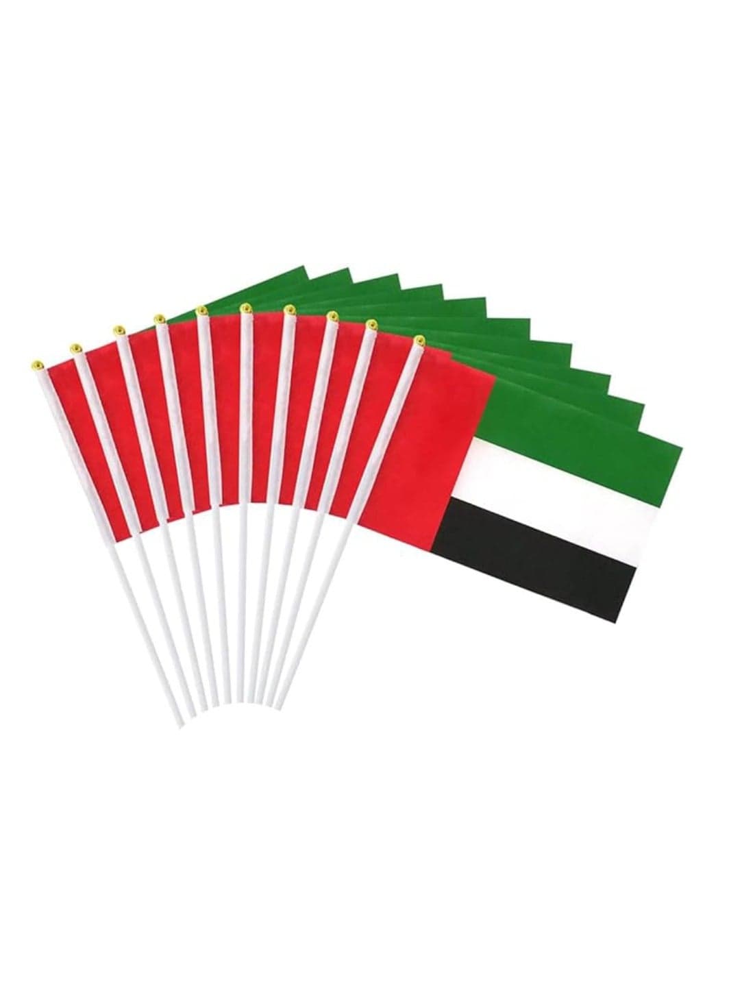 12 Pieces UAE Flag For National Day Celebration Hand Waving Desk Flags 20X30X40CM