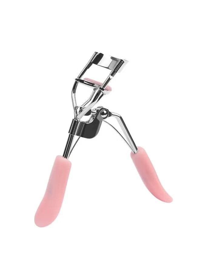 Stainless Steel Eyelash Curler, Pain Free Lash Curler with Silicone Handle, Ergonomic Design, Fits All Eye Shapes & Sizes, Portable Lash Curler for Women