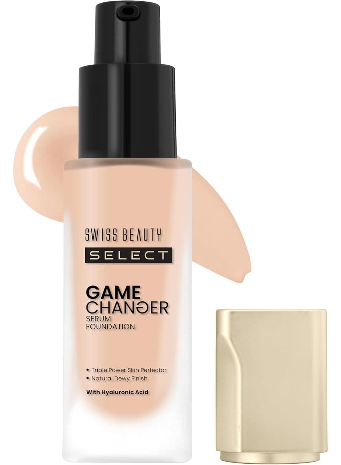 Swiss Beauty Select Game Changer Serum Lightweight Foundation | With Natural and Dewy finish | Shade- Nude Creme, 30gm