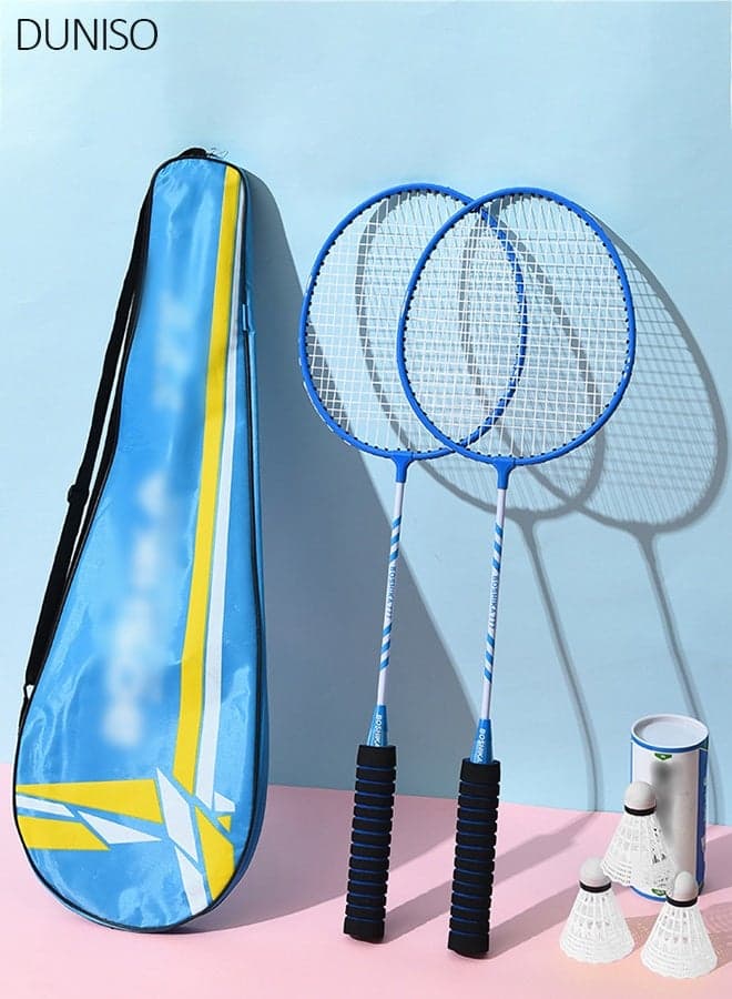 Badminton Rackets Set 2 Player Badminton Rackets Lightweight Badminton Racquet with 3 Shuttlecocks and 1 Carrying Bag,Badminton Backyard Games for Outdoor,Garden,Beach,Family Fun Game