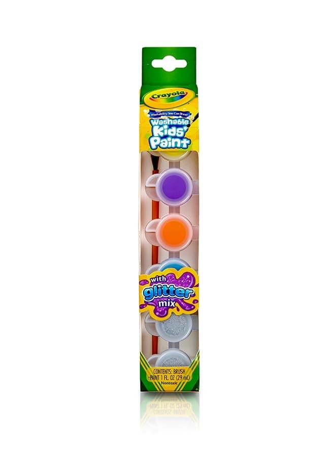 6 ct. Washable Kids' Paint Pots, Glitter Effects