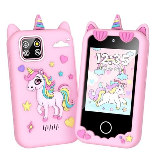 M SANMERSEN Kids Smart Phone for 36 Year Olds 28 Touchscreen Dual Camera 28 Learning Games MP3 Music Player 32GB SD Card Educational Toddler Phone Toy for Boys Girls