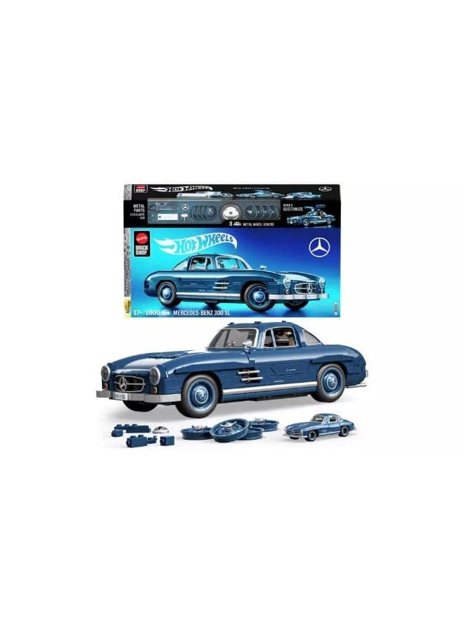 Mattel Brick Shop Hot Wheels Mercedes-Benz 300 Sl Building Kit (1:12, 1600 Pieces)