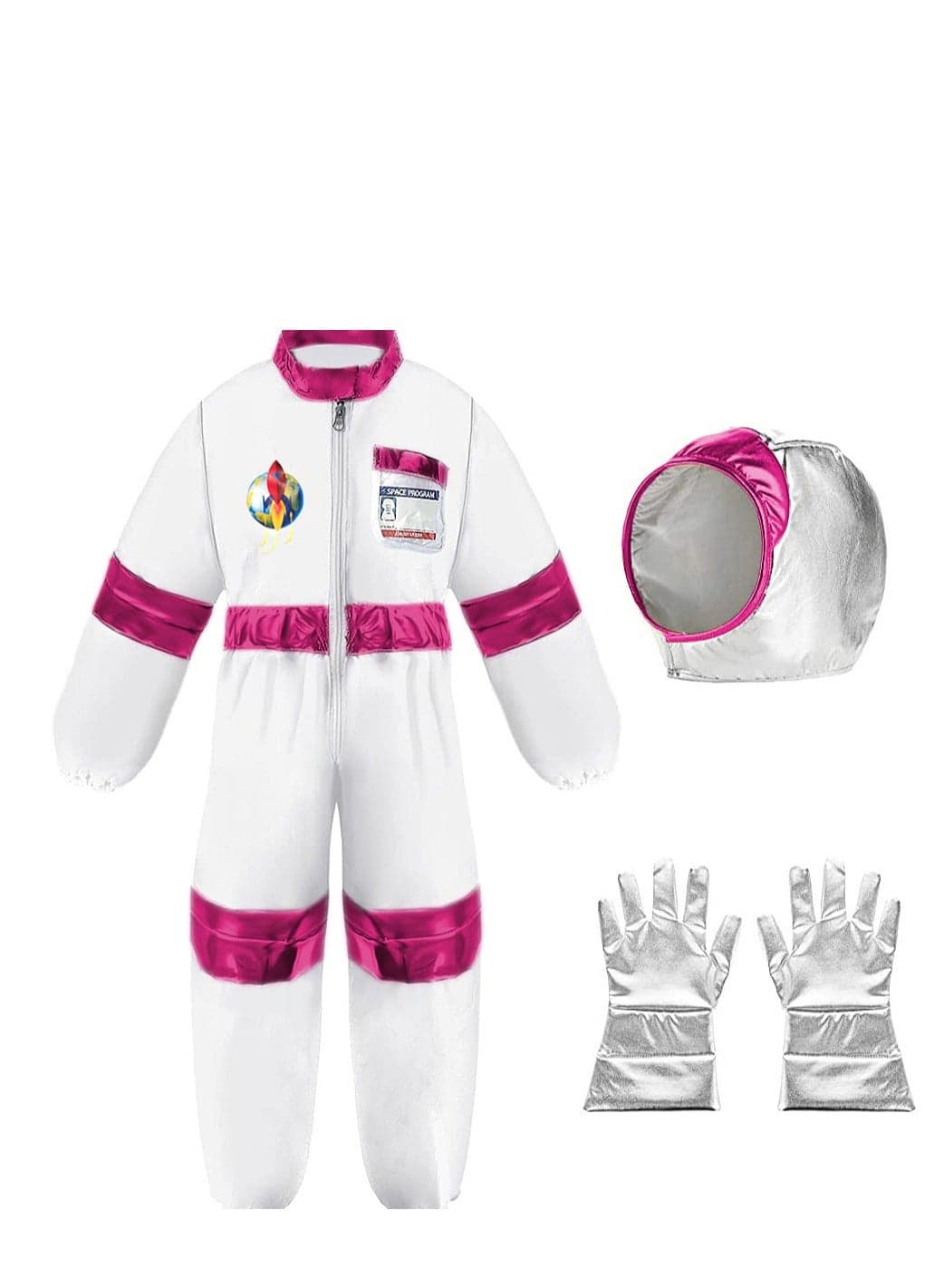 Children Astronaut Space Costume, Boys and Girls Astronaut Costume for Kids Pretend Play,Kids Space Jumpsuit Space Pretend Dress Up Astronaut Role-Play Costume Set for Kids Cosplay Ages 3-10 Space Suit