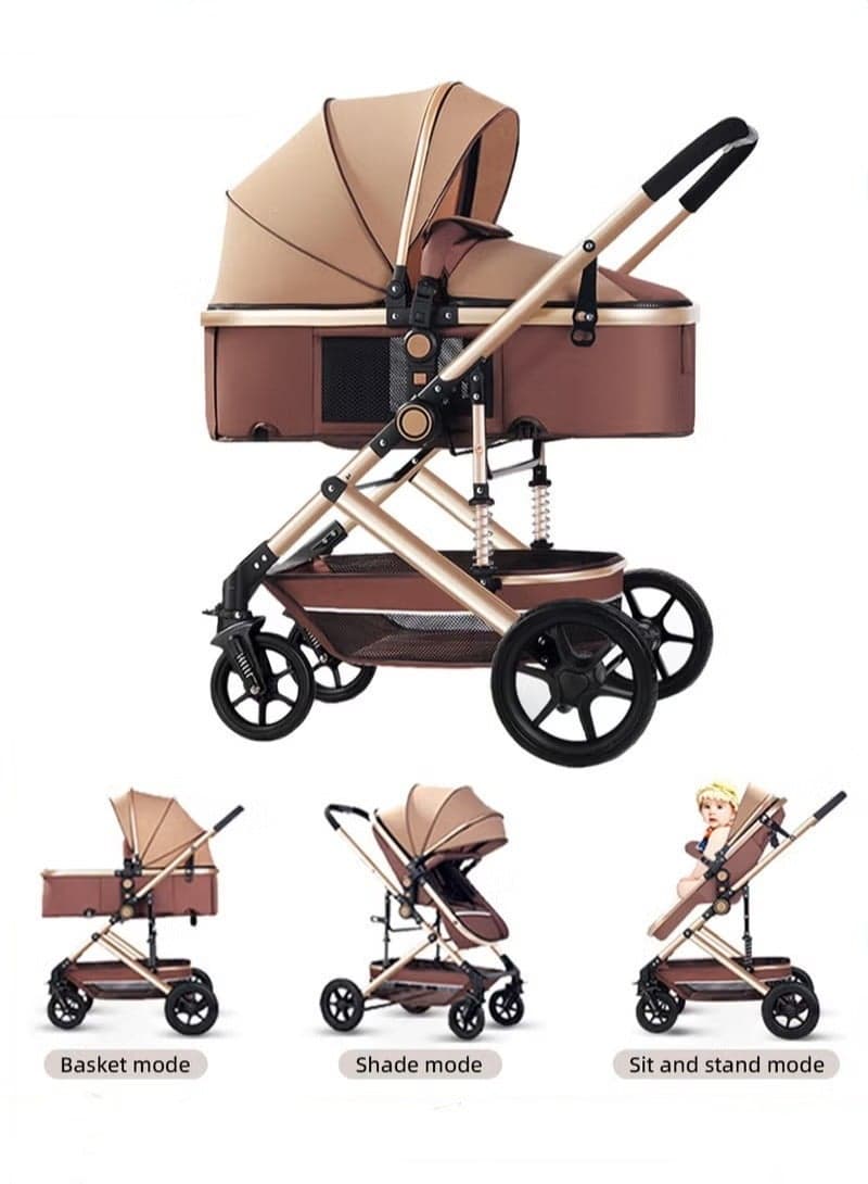 Reversible Trip Baby Stroller | Excellent Shocker | Forward & Parent Facing | Wide Cannopy & Seat | 5-Point Safety Harness | Reversible Handle | Adjustable Backrest | Extra Storage Space | Big Basket | Large Size Breathable Travel Stroller | One Hand Easy Foldable Stroller for Airplane Travel