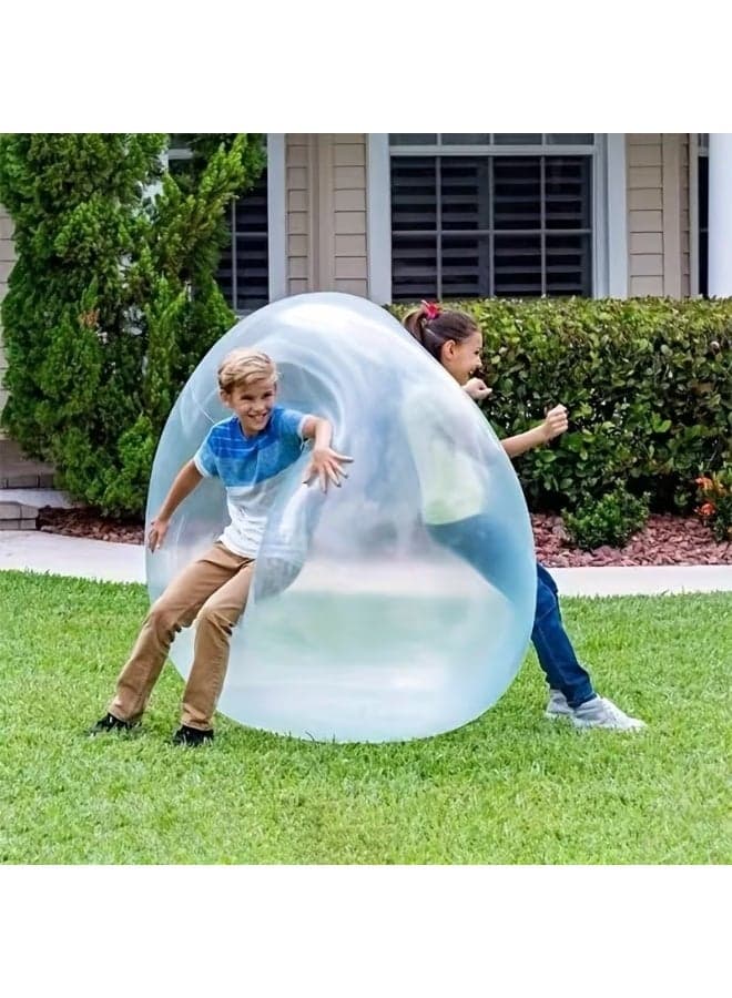 Extra Large Inflatable Bubble Ball - Giant Clear Bubble Ball & Adults, Heavy-Duty Rubber Construction, Non-Toxic & Reusable, Indoor/ Party Games, Birthday, Backyard - Easy Setup with Tie Ropes, Available in Large (70.01cm) Sizes - Safety First Design for Bubble Ball Fun, Quick Fill Water Balloons