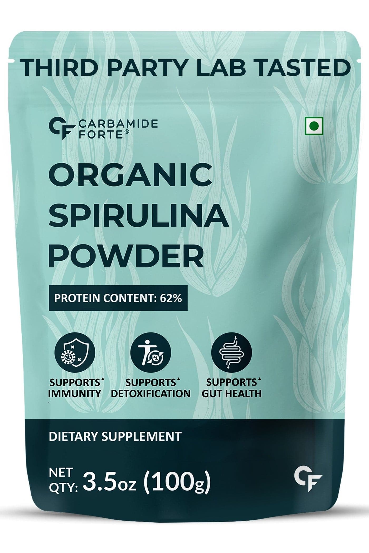 Carbamide Forte Organic Spirulina Powder For Men And Women - 33 Servings | Plant Based Protein Powder | Micro Ingredient Organic Spirulina Powder | Spirulina Supplement - 100g Veg Powder