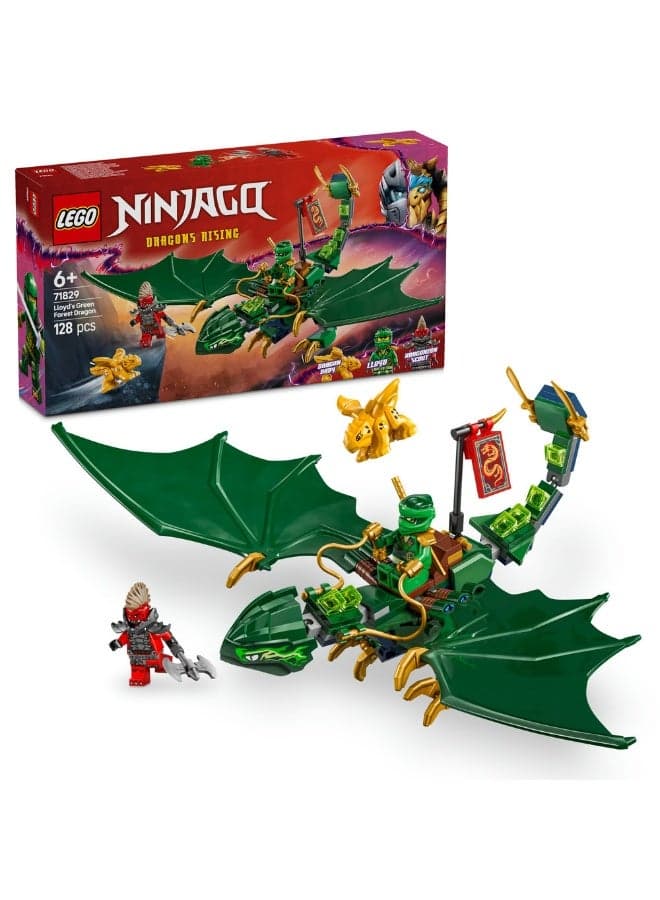 NINJAGO Lloyd’s Green Forest Dragon Toy for Kids 71829 (Age 6+, 128 Pieces)