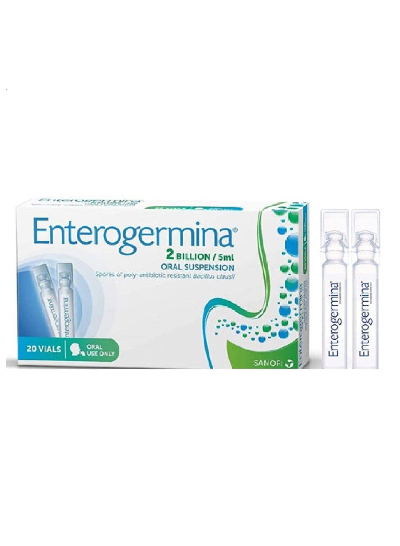 Enterogermina Oral Suspension 5ml 20 Vials (Probiotic for Digestive Health)