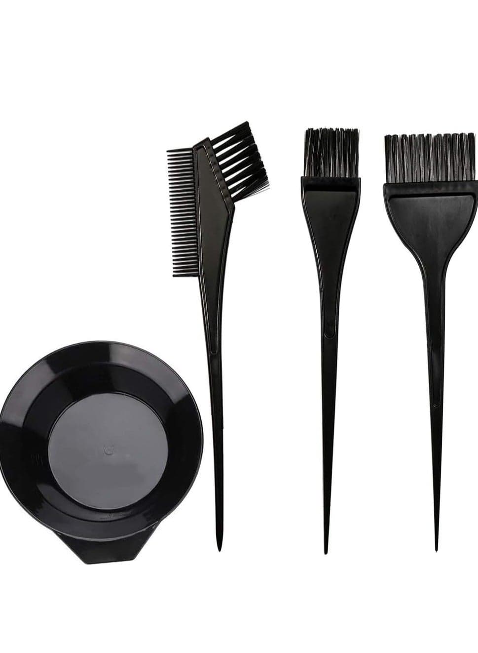 4 PCS Hair Dye Color Brush and Bowl Set – Hair Color Mixing Bowl with Tint Brush, Applicator Brush & Tint Comb Kit, Professional Salon Hair Dyeing Tools for Home Hair Coloring, Highlighting, Bleaching & Root Touch Up