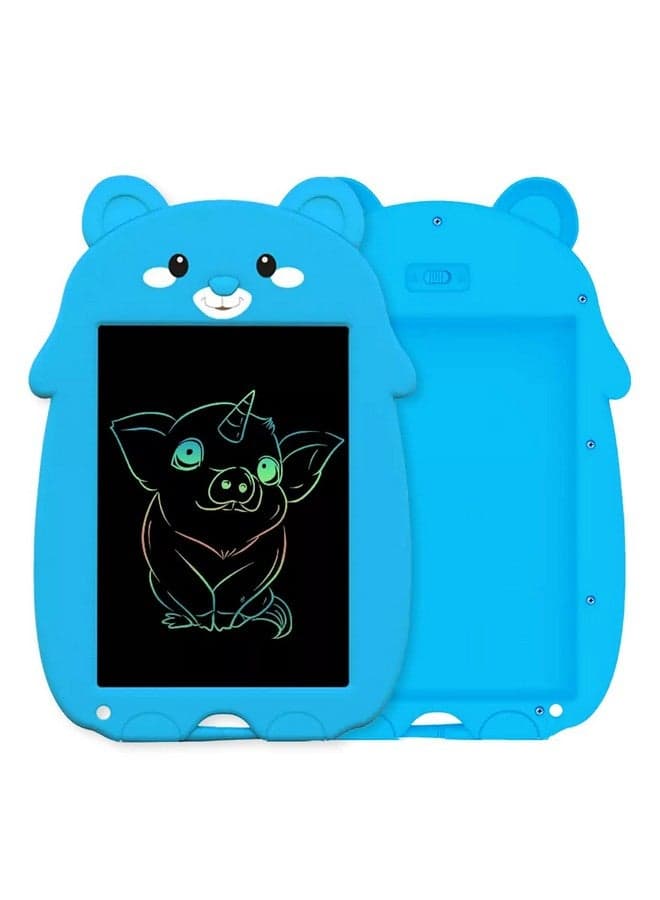 Wembley Bear Design LCD Writing Pad/Tab | Writing, Drawing, Reusable, Portable Pad with Colorful Letters | 9 Inch Graphic Tablet | Writing Scribbling Pad for Kids, Adults with Stylus Pen - (Blue Bear)