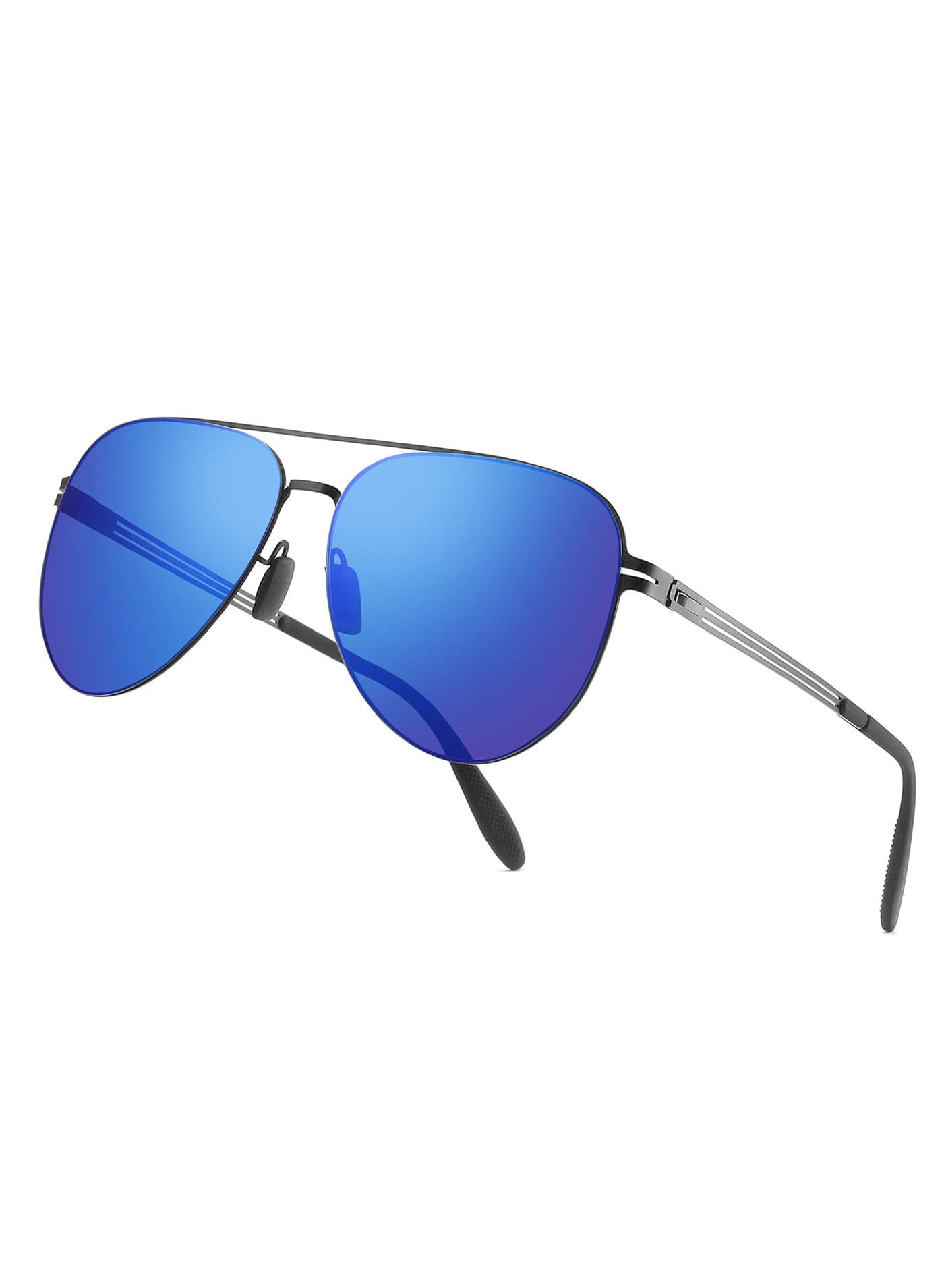 PUKCLAR Polarised Men Sunglasses Pilot Sunglasses Lightweight Stainless Steels Frame Retro Sun Glasses with UV400 for Driving, Fishing, Hiking