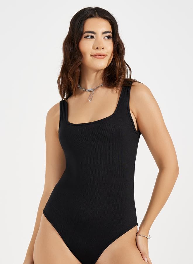 Rib Square Neck Basic Bodysuit